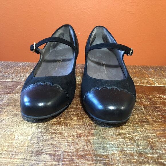 SAS San Antonio Shoes Cate Mary Jane Pump Black Womens 8 W Heel Retro Coquette - Picture 4 of 10